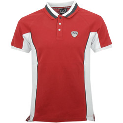 Vêtements Homme Polos manches courtes Emporio Armani intarsia-knit logo jumperni Polos EA7 Emporio Rouge