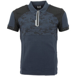 Vêtements Homme T-shirts & Polos Giorgio Armani printed textured zip-up lightweight jacket Polo EA7 Emporio Bleu
