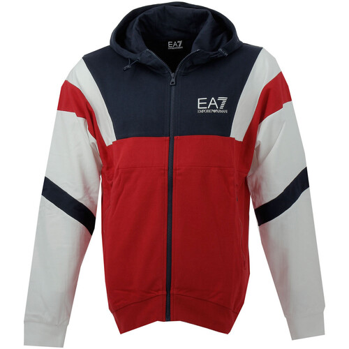 Vêtements Homme Sweats Emporio Armani embossed-logo short-sleeve hoodie Sweat à capuche Rouge