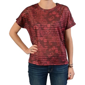 Vêtements Femme T-shirts & Polos Desigual Tee-Shirt Stripes Ethnic Rouge