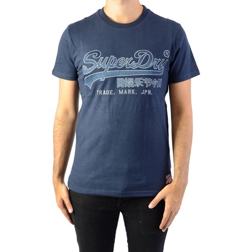 Vêtements Homme T-shirts manches courtes Superdry Tee-Shirt Downhill Racer Applique Bleu
