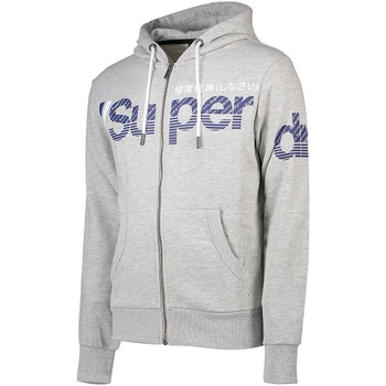 Superdry Sweat à Capuche Core Split Logo Zip Hood Gris