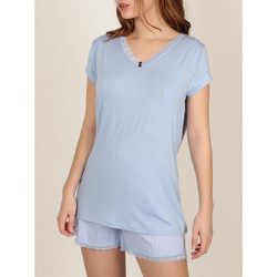 Vêtements Femme Pyjamas / Chemises de nuit Admas Pyjama short t-shirt Fresh And Soft Bleu