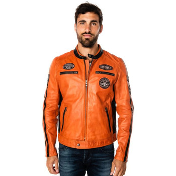Vêtements Homme Vestes en cuir / synthétiques Daytona GALIANO SHEEP ATLAS VEG BURNT ORANGE Orange