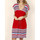 Vêtements Femme Robes Admas Robe estivale manches courtes Elegant Stripes rouge Rouge