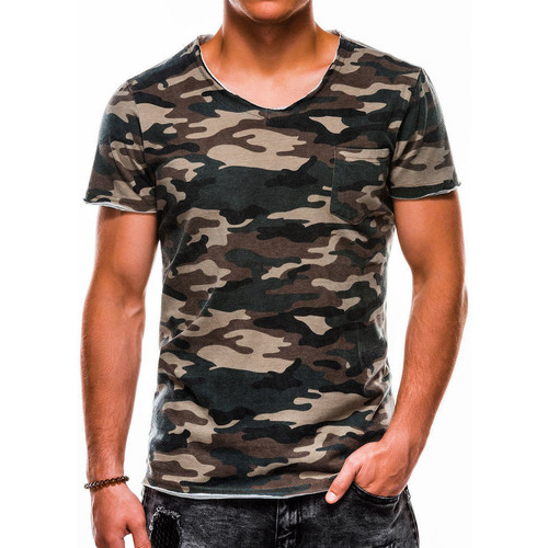 Vêtements Homme T-shirts & Polos Monsieurmode T-shirt homme camouflage T-shirt 1050 vert Vert