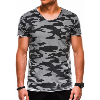 Vêtements Homme T-shirts & Polos Monsieurmode T-shirt camouflage homme T-shirt 1050 gris Gris