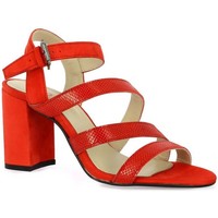 Chaussures Femme Bougeoirs / photophores Pao Nu pieds cuir serpent rouge