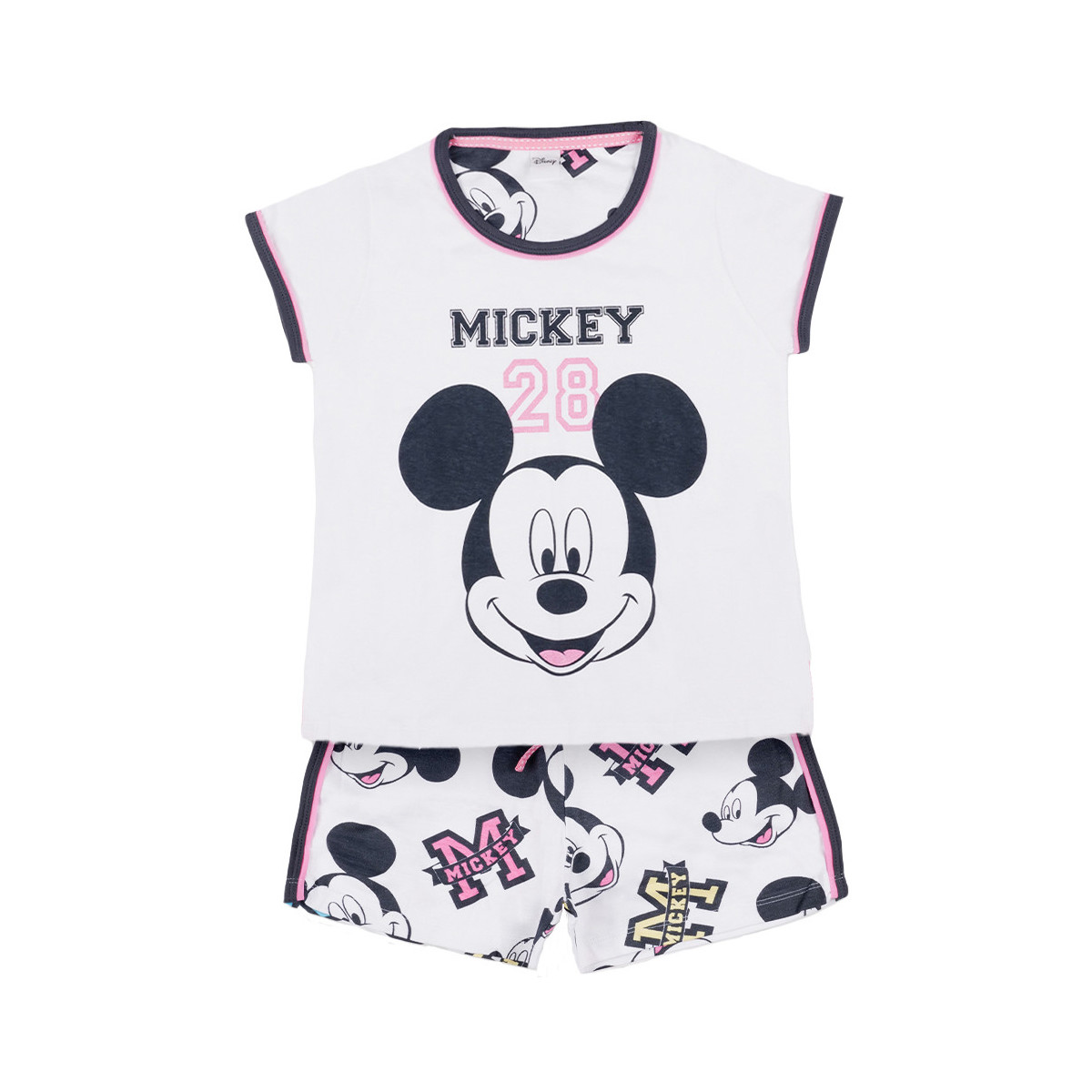 Vêtements Fille Pyjamas / Chemises de nuit Admas Pyjama short t-shirt Mickey 28 Disney blanc Blanc