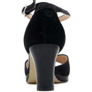 Osvaldo Pericoli Femme Chaussures, Sandales, Cuir et Glitter Tissu-20084 Noir