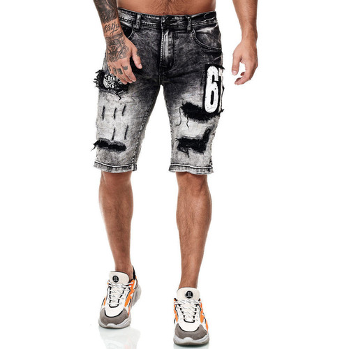 Vêtements Homme Shorts / Bermudas Monsieurmode Bermuda homme en jeans Bermuda 7515 gris Gris