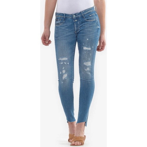 Le Temps des Cerises Evora power skinny 7/8ème jeans destroy bleu Bleu -  Vêtements Jeans Femme 63,00 €