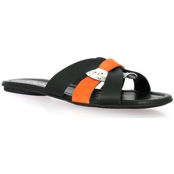Chaussures Femme Mules Reqin's Nu pieds cuir / Noir/orange