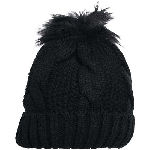 Accessoires textile Bonnets Chapeau-Tendance Bonnet tressé à pompon VINCHY Noir