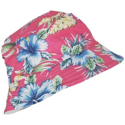 Accessoires textile Chapeaux Chapeau-Tendance Bob tissus fleurs Rose