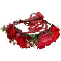 Accessoires textile Femme Chapeaux Chapeau-Tendance Chapeau couronne de fleurs serre tête Rouge