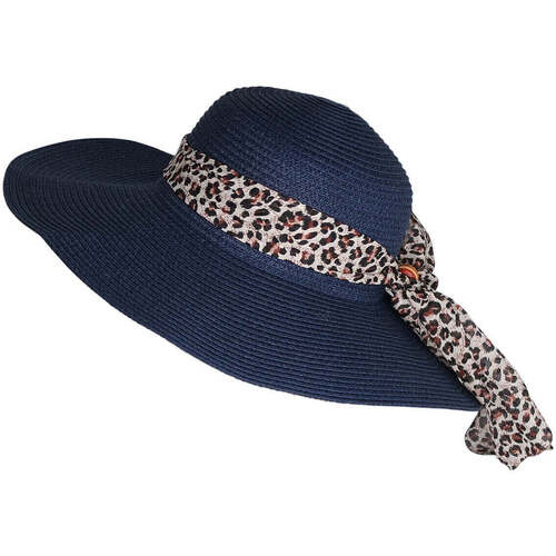 Accessoires textile Femme Chapeaux Chapeau-Tendance Chapeau capeline bandeau Léopard Bleu
