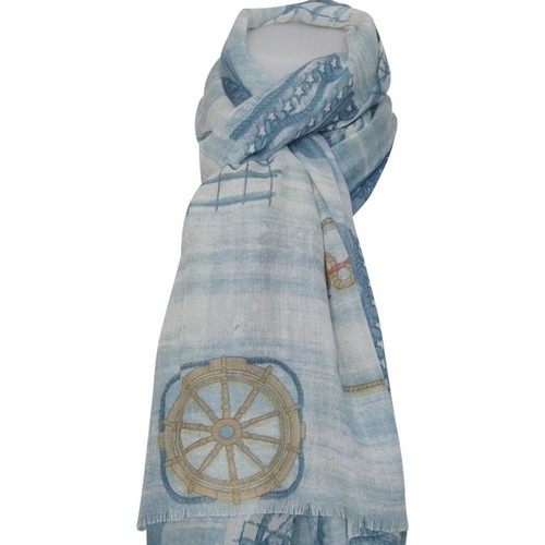 Accessoires textile Femme Echarpes / Etoles / Foulards Chapeau-Tendance Grand foulard marin Bleu