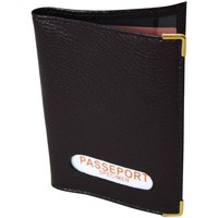 Sacs Portefeuilles Chapeau-Tendance Protège-passeport cuir Marron