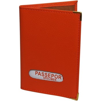 Sacs Portefeuilles Chapeau-Tendance Protège-passeport cuir Orange
