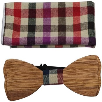 Vêtements Homme Cravates et accessoires Chapeau-Tendance Noeud papillon bois écossais Rouge