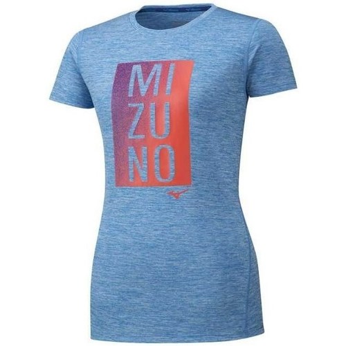 Vêtements Femme T-shirts manches courtes Mizuno casual Core Graphic Tee Bleu