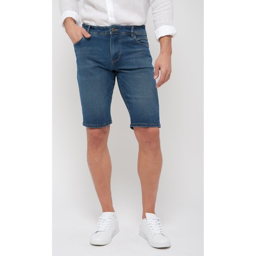 Vêtements Homme Shorts / Bermudas Main Road 650 Short denim, coupe Slim, ton clair Bleu