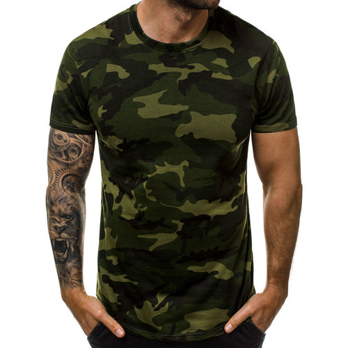 Vêtements Homme T-shirts & Polos Monsieurmode T-shirt camouflage homme T-shirt M807 vert Vert