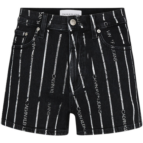 Vêtements Femme Shorts / Bermudas Calvin Klein JEANS Varsity high rise line Noir