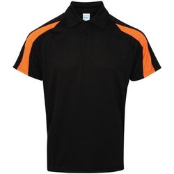 Vêtements Homme Polos manches courtes Awdis JC043 Noir/Orange électrique
