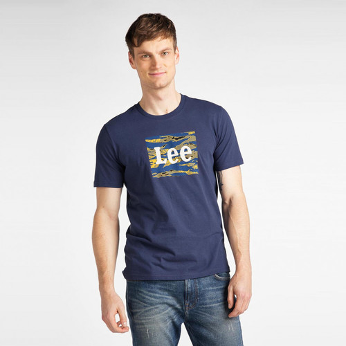 Vêtements Homme T-shirts manches Mens Lee T-shirt  Camo Package Dark Navy Bleu
