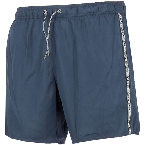 Vêtements Homme Maillots / Shorts de bain EMPORIO ARMANI logo-embroidered crew sweatshirtni BEACHWEAR Bleu