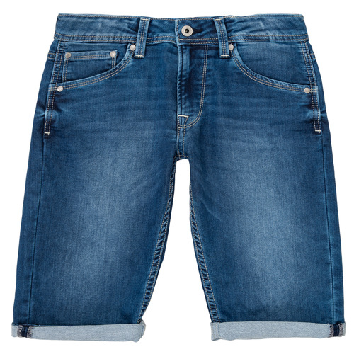 Vêtements Garçon Shorts / Bermudas Pepe Masculino jeans CASHED SHORT Bleu
