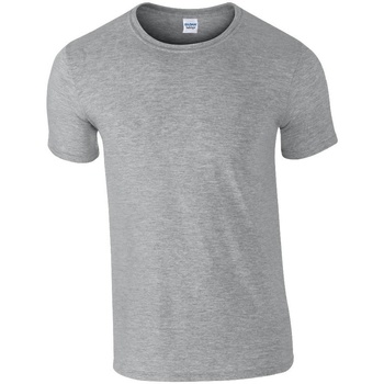 Vêtements Homme T-Shirt mit Swoosh-Print Weiß Gildan Soft Style Gris