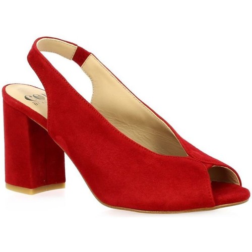 Chaussures Femme Lyle & Scott Cor By Andy C by andy Nu pieds cuir velours Rouge
