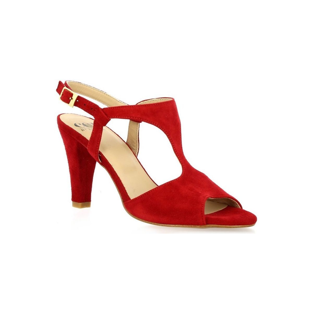 Chaussures Femme Sandales et Nu-pieds Cor By Andy C by andy Nu pieds cuir velours Rouge
