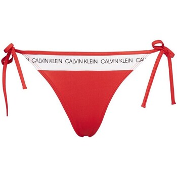 Vêtements Femme Maillots de bain séparables Calvin Klein Jeans Bas de bikini à nouer  ref_49435 Rouge