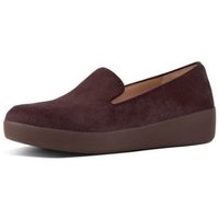 Chaussures Femme Mocassins FitFlop AUDREY FAUX PONY SMOKING SLIPPERS BERRY Noir