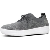 Chaussures Femme Baskets basses FitFlop UBERNKIT SNEAKER CRYSTAL CHARCOAL/DUSTY GREY Noir