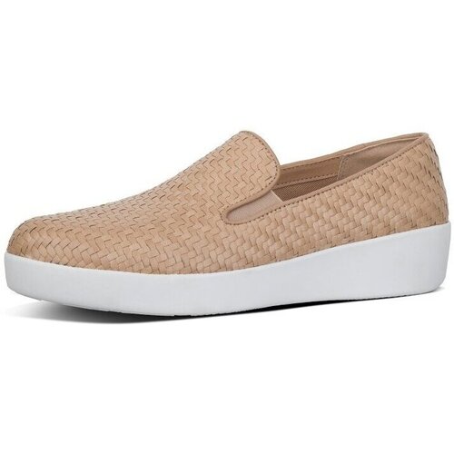Chaussures Femme Mocassins FitFlop SUPERSKATE TM LOAFERS WOVEN LEATHER NUDE Noir