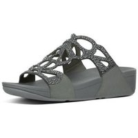 Chaussures Femme Mules FitFlop BUMBLE CRYSTAL SLIDE PEWTER es Noir