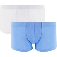 Sous-vêtements Garçon Boxers Pomm'poire Lot de 2 boxers boy bleu ciel & blanc Cool Plain by Djembé Multicolore