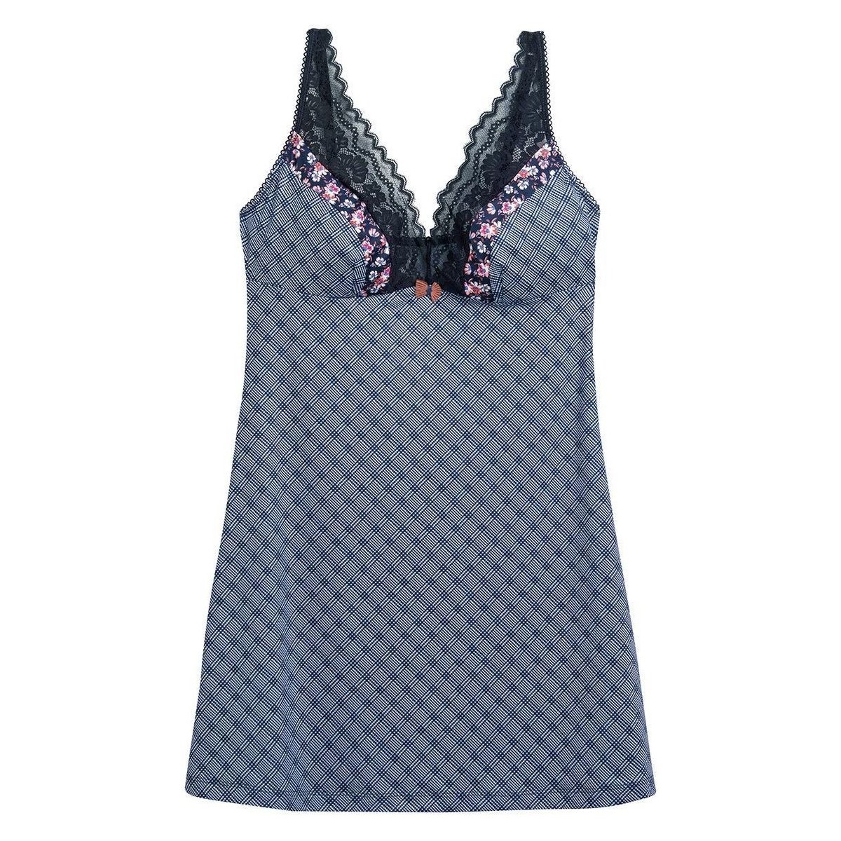 Vêtements Femme Pyjamas / Chemises de nuit Pomm'poire Nuisette indigo/caramel Débutante Bleu