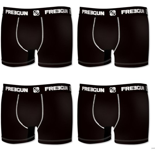 Sous-vêtements Homme Boxers Freegun Lot de 4 Boxers homme coton Noir Noir