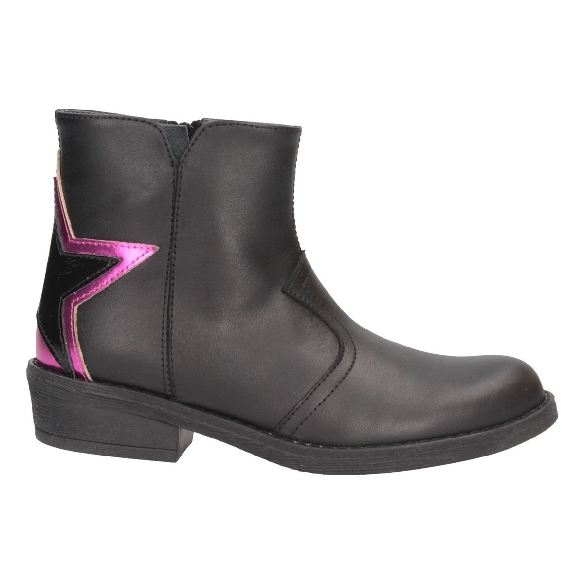Chaussures Fille Bottes ville Dianetti Made In Italy I9889 Texano Enfant Noir / Fuchsia Multicolore