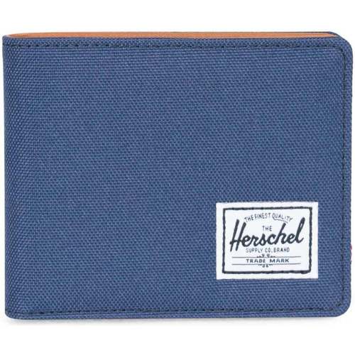 Sacs Portefeuilles Herschel Hank RFID Navy/Tan Synthetic Leather Bleu
