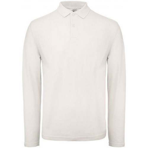 Vêtements Homme Polos manches longues B And C ID.001 Blanc