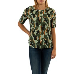 Vêtements Femme T-shirts manches courtes Street One camouflage mat mix 32440 shady olive vert