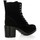 Chaussures Femme Boots Paoyama Rangers cuir velours Noir