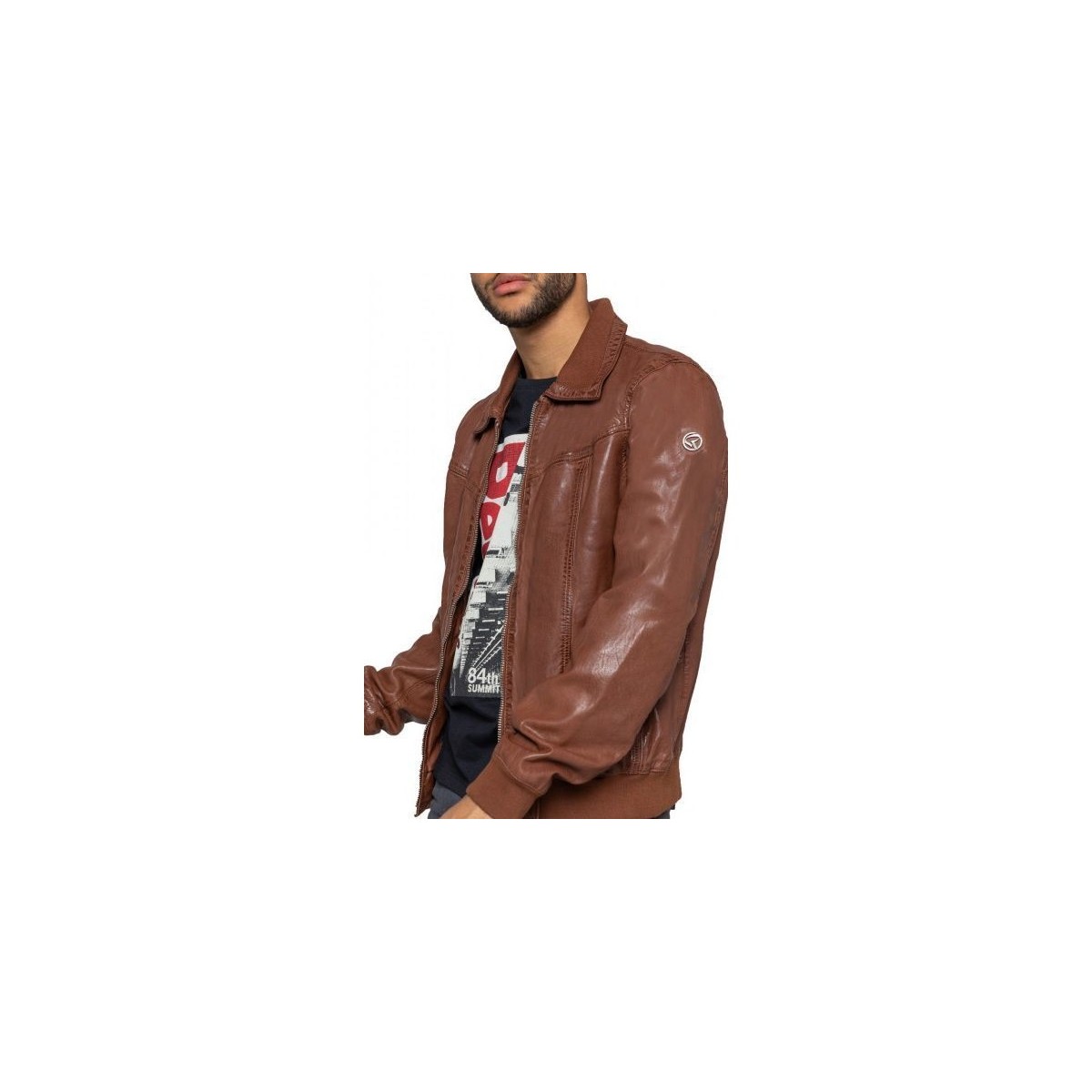 Vêtements Vestes en cuir / synthétiques Redskins Rubbets Cognac Rouge